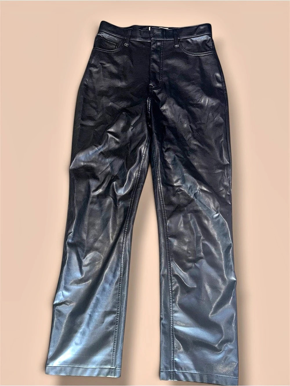 Abercrombie & Fitch Curve Love The '90s Straight Ultra High Rise Vegan Leather